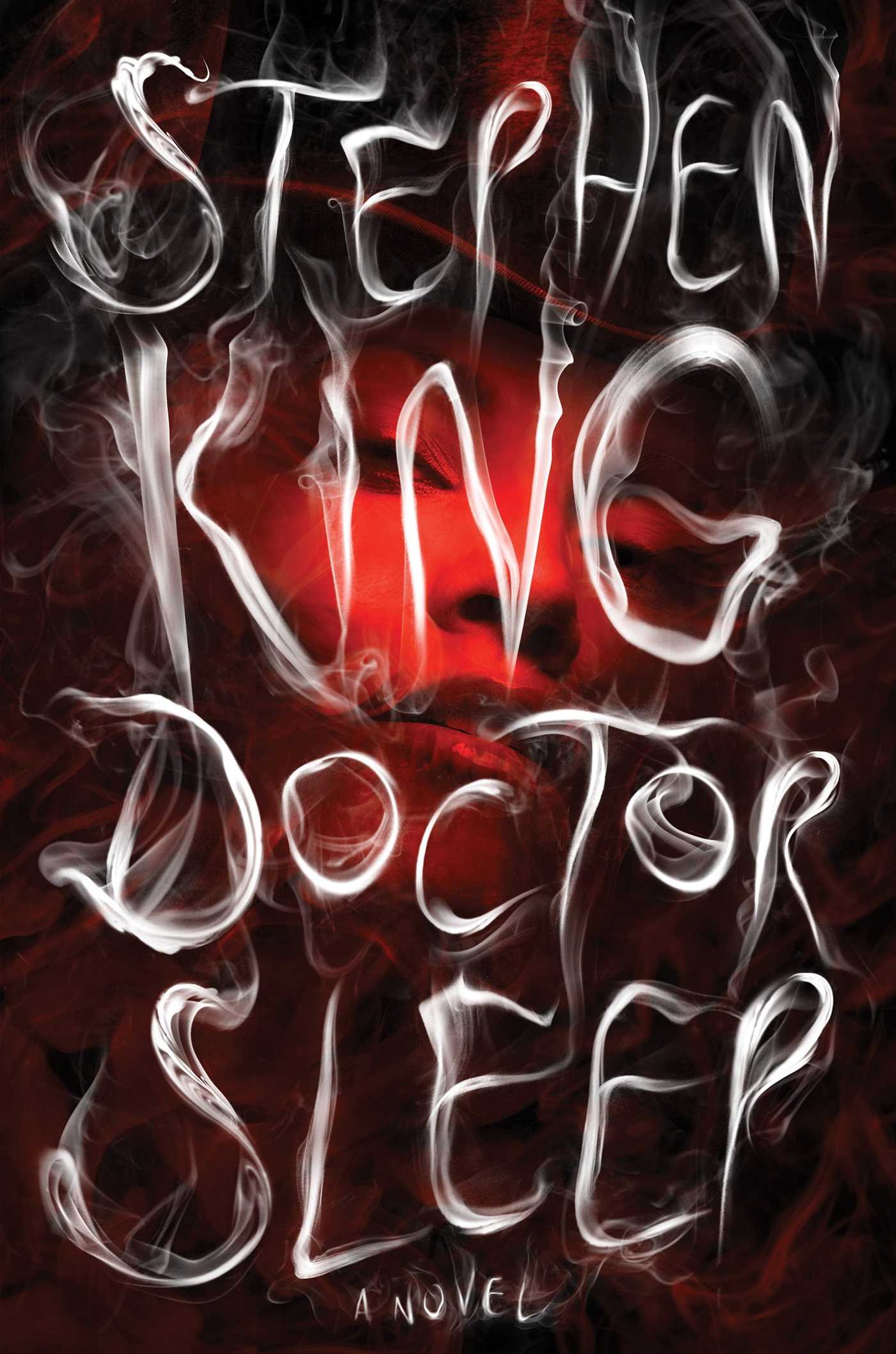 Smoke and mystery: the haunting cover of stephen king's "doctor sleep," where glowing eyes pierce through the darkness.