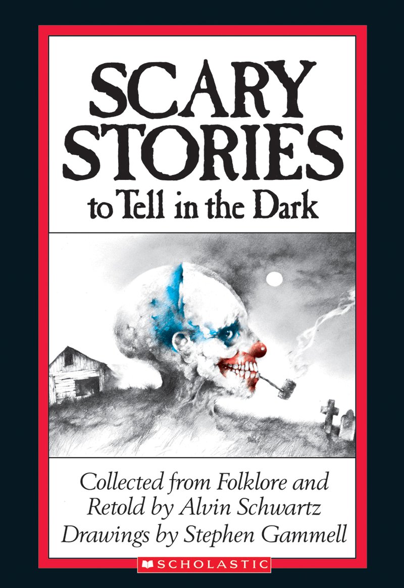 Chilling tales await: 'scary stories to tell in the dark' book cover featuring haunting artwork of a ghostly figure in a misty, moonlit night.