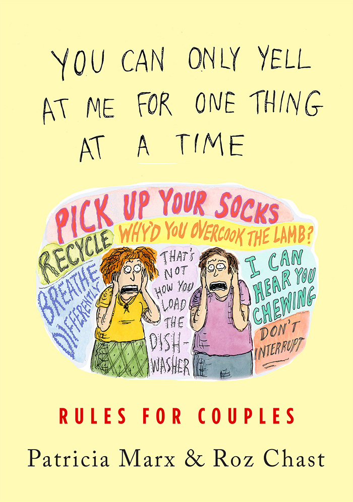 The image shows a humorous illustration of two people, possibly in a domestic setting, with multiple speech bubbles capturing typical household complaints and demands. it's likely representing the overwhelming nature of communication in close relationships.