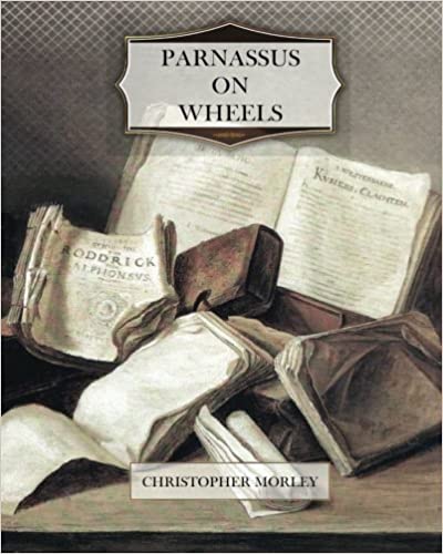 A vintage collection of worn books titled "parnassus on wheels" by christopher morley.