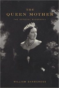 A stately portrait graces the cover of "the queen mother: the official biography" by william shawcross, showcasing elegance and royal poise.