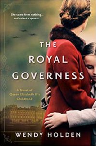 A woman embracing a young girl in a protective and nurturing manner against the backdrop of a grand estate, suggesting a story of mentorship and growth within a regal setting, as depicted on the cover of wendy holden's novel "the royal governess.