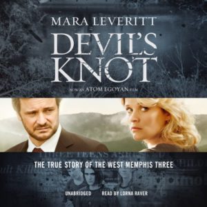 An atmospheric promotional image for "devil's knot," featuring a brooding sky, the somber faces of two lead actors, and text indicating the film's true crime subject, "the west memphis three.