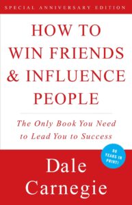 Cover of the special anniversary edition of dale carnegie's influential self-help book 'how to win friends & influence people', celebrating 80 years in print.