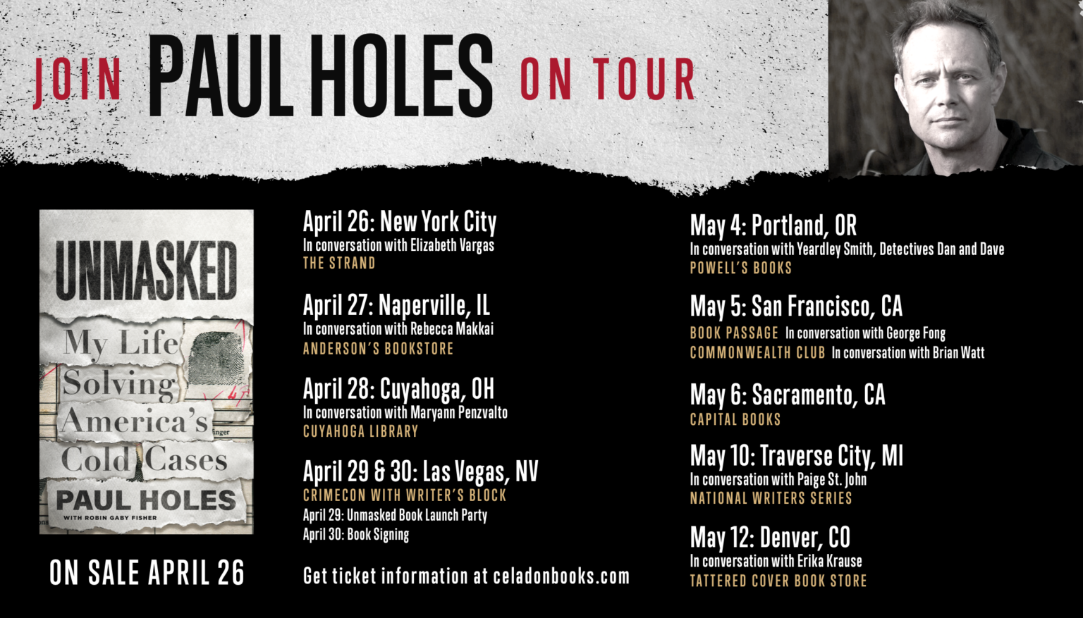 Join Paul Holes on the UNMASKED Book Tour! Celadon Books