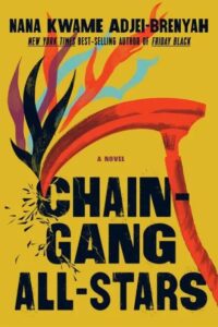 Book cover for 'chain gang all-stars' by nana kwame adjei-brenyah, depicting a vibrant burst of colors emanating from a broken chain, symbolizing freedom, struggle, and possibly the explosive themes within the novel.