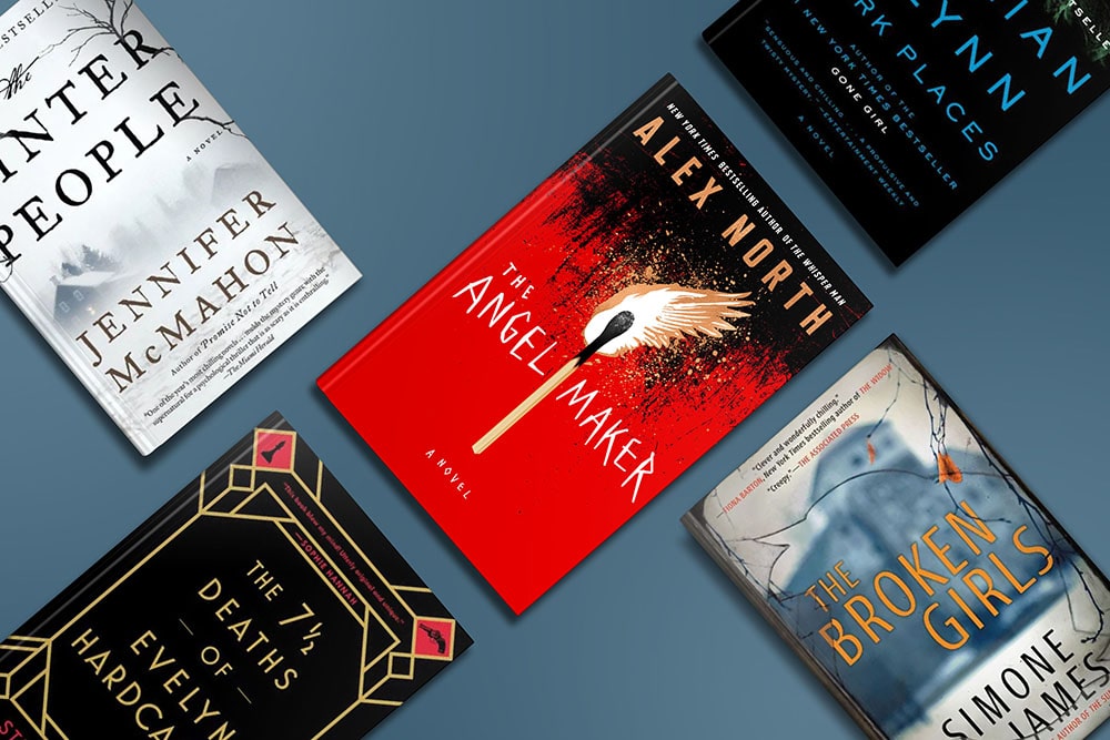 A collection of captivating thriller novels spread out, featuring intriguing covers that promise suspenseful reads.