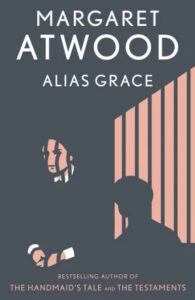Silhouettes of mystery: a woman's profile and clasped hands set against a backdrop of prison bars, hinting at a story of intrigue and secrecy in margaret atwood's 'alias grace'.