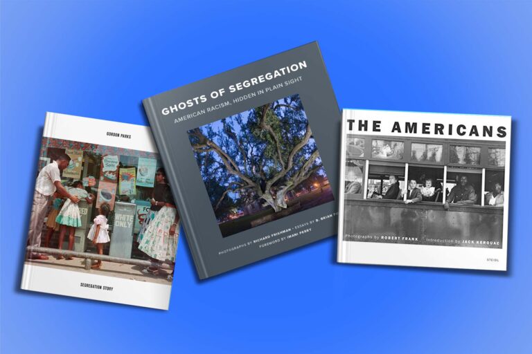 A compilation of three powerful photographic books exploring american history and society, with themes of racial segregation and candid everyday life.