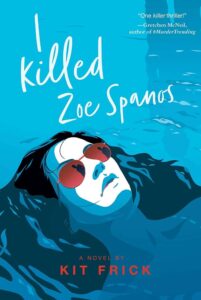 A novel's chilling cover featuring a woman floating in water with enigmatic sunglasses, reflecting a mystery as deep as the ocean itself.