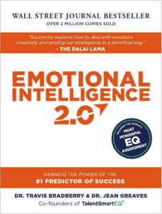 Book cover of "Emotional Intelligence 2.0" with endorsement by the Dalai Lama and authors' names at the bottom.