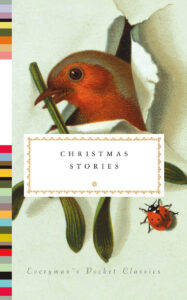 Illustration of a robin and a ladybug on the cover of "Christmas Stories" from Everyman's Pocket Classics.