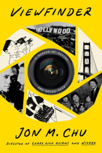 A book cover for "Viewfinder" by Jon M. Chu, featuring a camera lens and black-and-white photos.