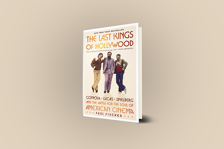 Book cover of "The Last Kings of Hollywood" showing three men posing together against a plain beige background.