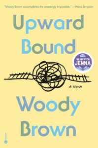 Book cover for "Upward Bound" by Woody Brown, featuring a messy black scribble on a yellow background.