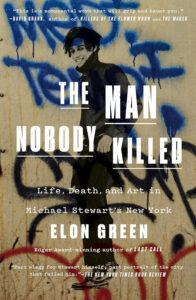 A young man in black poses against a graffiti-covered wall; book title overlay reads "The Man Nobody Killed.
