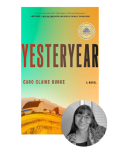 Book cover for "Yesteryear" showing a barn in a field, with a black-and-white portrait of a woman inset.