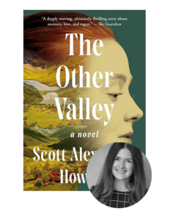 Book cover for "The Other Valley" by Scott Alexander Howard, featuring a woman's profile and a small author photo.
