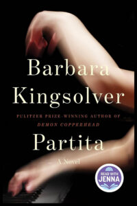Book cover for Partita by Barbara Kingsolver with a Read with Jenna sticker.