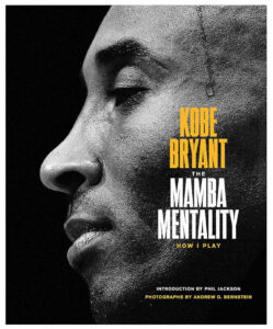 Close-up of a man’s face in profile with the text “Kobe Bryant: The Mamba Mentality” overlaid.